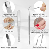 4 Piece Stainless Steel Nail Care Kit, Reusable Nail Files and Nail Lifters with Non Slip Handles for Callus and Dead Skin Removal In Australia - Darrahopens