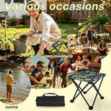 Portable Folding Camping Stool with Carry Bag, Lightweight Outdoor Seat for Fishing, Hiking, Gardening, Beach Trips and Picnics, Medium Blue