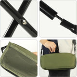 Portable Crossbody Bag Folding Stool, Lightweight Outdoor Seat and Carry Bag for Camping, Hiking, Fishing, Sports Events and Travel, Black