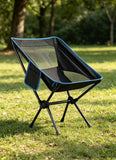 Portable Folding Camping Chair with Carry Bag, Breathable Mesh Outdoor Seat for Hiking, Beach Trips, Picnics, Parks and Home Use, Black In Australia - Darrahopens