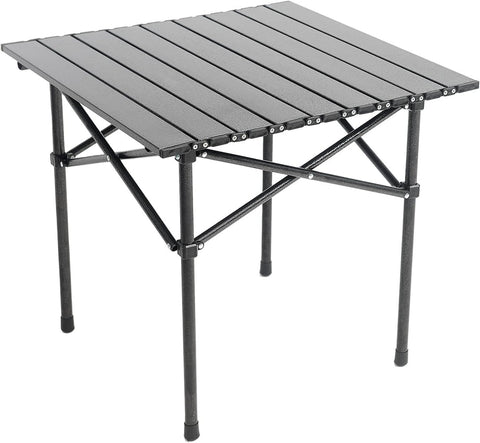 Foldable Aluminium Camping Side Table with Carry Bag, Lightweight Table for Cooking, Hiking, Picnics and BBQs, Black, 53.6 x 51.1 x 50 cm In Australia - Darrahopens