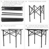 Foldable Aluminium Camping Side Table with Carry Bag, Lightweight Table for Cooking, Hiking, Picnics and BBQs, Black, 53.6 x 51.1 x 50 cm