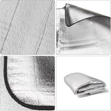 Double Sided Aluminium Foil Foam Camping Mat, Waterproof Insulated Ground Sheet for Tents, Beach, Picnics and Outdoor Sleeping, 195 x 195 cm