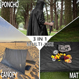 Waterproof Hooded Rain Poncho with Front Pocket, Lightweight Adult Raincoat for Hiking, Camping, Festivals and Outdoor Travel, Green In Australia - Darrahopens