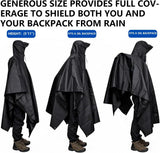 Waterproof Hooded Rain Poncho with Front Pocket, Lightweight Adult Raincoat for Hiking, Camping, Festivals and Outdoor Travel, Green In Australia - Darrahopens