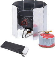 8 Panel Foldable Camping Stove Windscreen, Lightweight Aluminium Wind Shield with Carry Bag for Butane Stoves, Picnics and Outdoor Cooking In Australia - Darrahopens