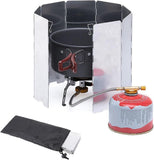 8 Panel Foldable Camping Stove Windscreen, Lightweight Aluminium Wind Shield with Carry Bag for Butane Stoves, Picnics and Outdoor Cooking In Australia - Darrahopens