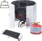 8 Panel Foldable Camping Stove Windscreen, Lightweight Aluminium Wind Shield with Carry Bag for Butane Stoves, Picnics and Outdoor Cooking In Australia - Darrahopens