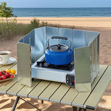 8 Panel Foldable Camping Stove Windscreen, Lightweight Aluminium Wind Shield with Carry Bag for Butane Stoves, Picnics and Outdoor Cooking In Australia - Darrahopens