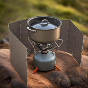 8 Panel Foldable Camping Stove Windscreen, Lightweight Aluminium Wind Shield with Carry Bag for Butane Stoves, Picnics and Outdoor Cooking