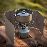 8 Panel Foldable Camping Stove Windscreen, Lightweight Aluminium Wind Shield with Carry Bag for Butane Stoves, Picnics and Outdoor Cooking