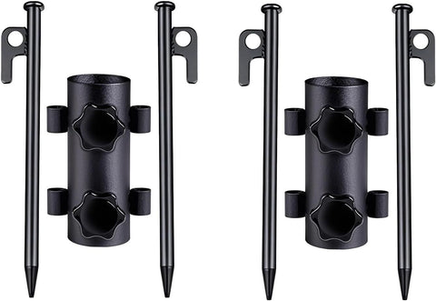 2 Pack Camping Tent Pole Holders with Ground Nails, Fixed Tube Stands for Tent Poles, Fishing Shelters, Hiking and Outdoor Camping In Australia - Darrahopens