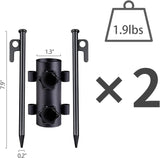 2 Pack Camping Tent Pole Holders with Ground Nails, Fixed Tube Stands for Tent Poles, Fishing Shelters, Hiking and Outdoor Camping