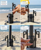 2 Pack Camping Tent Pole Holders with Ground Nails, Fixed Tube Stands for Tent Poles, Fishing Shelters, Hiking and Outdoor Camping