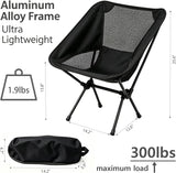 Portable Folding Moon Chair with Carry Bag, Lightweight Aluminium Outdoor Seat for Camping, Hiking, Beach, Fishing and Picnics, Black In Australia - Darrahopens