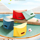 Portable Folding Plastic Camping Stool, Ultra Thin Outdoor Seat and Shopping Basket for Hiking, Fishing, Picnics, Travel and Beach Use, Red In Australia - Darrahopens
