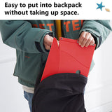 Portable Folding Plastic Camping Stool, Ultra Thin Outdoor Seat and Shopping Basket for Hiking, Fishing, Picnics, Travel and Beach Use, Red