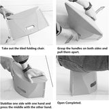 Portable Folding Plastic Camping Stool, Ultra Thin Outdoor Seat and Shopping Basket for Hiking, Fishing, Picnics, Travel and Beach Use, Red