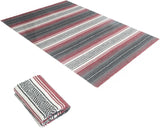 Handwoven Mexican Blanket, Lightweight Throw for Yoga, Beach, Camping, Picnics, Home Decor and Outdoor Events, Burgundy In Australia - Darrahopens