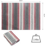 Handwoven Mexican Blanket, Lightweight Throw for Yoga, Beach, Camping, Picnics, Home Decor and Outdoor Events, Burgundy In Australia - Darrahopens