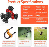 6 Pack Tent Guy Lines with Aluminium Tensioners, Lightweight Reflective Camping Cord for Tents, Tarps, Canopies and Outdoor Shelters, Black In Australia - Darrahopens