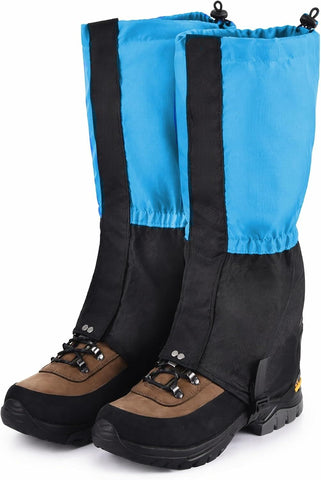 Waterproof Snow Gaiters for Hiking and Skiing, Adjustable Leg Protectors for Snow, Mud, Rain, Trekking and Winter Outdoor Activities, Blue