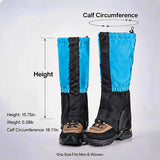 Waterproof Snow Gaiters for Hiking and Skiing, Adjustable Leg Protectors for Snow, Mud, Rain, Trekking and Winter Outdoor Activities, Blue