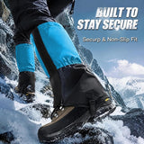 Waterproof Snow Gaiters for Hiking and Skiing, Adjustable Leg Protectors for Snow, Mud, Rain, Trekking and Winter Outdoor Activities, Blue