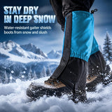 Waterproof Snow Gaiters for Hiking and Skiing, Adjustable Leg Protectors for Snow, Mud, Rain, Trekking and Winter Outdoor Activities, Blue