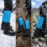 Waterproof Snow Gaiters for Hiking and Skiing, Adjustable Leg Protectors for Snow, Mud, Rain, Trekking and Winter Outdoor Activities, Blue