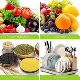 3 Piece Stainless Steel Colander Set with Handles, Nesting Strainer Bowls for Pasta, Rice, Fruit and Vegetables, 22 cm, 25 cm and 28 cm