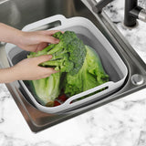 9 L Collapsible Dishpan with Drain Plug and Carry Handles, Foldable Wash Basin for Dishes, Cleaning, Camping and Portable Sinks, Grey In Australia - Darrahopens