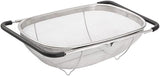 Over Sink Expandable Stainless Steel Colander, Fine Mesh Strainer Basket with Rubber Grip Handles for Rinsing Pasta, Fruit and Vegetables