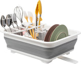 Collapsible Dish Drying Rack, Pop Up Dinnerware Drainer and Plate Organiser for Kitchen, RV, Caravan, Camping and Travel, Grey In Australia - Darrahopens