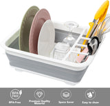 Collapsible Dish Drying Rack, Pop Up Dinnerware Drainer and Plate Organiser for Kitchen, RV, Caravan, Camping and Travel, Grey In Australia - Darrahopens