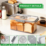 Clear Airtight Bread Storage Box, Kitchen Countertop Bread Keeper for Loaves, Bagels, Cookies and Homemade Baked Goods, Dishwasher Safe In Australia - Darrahopens
