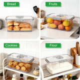 Clear Airtight Bread Storage Box, Kitchen Countertop Bread Keeper for Loaves, Bagels, Cookies and Homemade Baked Goods, Dishwasher Safe In Australia - Darrahopens