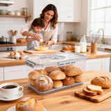 Clear Airtight Bread Storage Box, Kitchen Countertop Bread Keeper for Loaves, Bagels, Cookies and Homemade Baked Goods, Dishwasher Safe