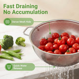Stainless Steel Mesh Kitchen Strainer, Food Sieve with Riveted Handles and Ring Base for Pasta, Rice, Vegetables, Fruit and Draining In Australia - Darrahopens