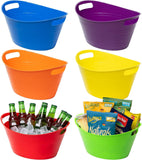 6 Pack Plastic Ice Buckets with Handles, 4.5 L Drink Tubs for Wine, Beer, Champagne, Parties, Bars and Beverage Cooling, Assorted Colours In Australia - Darrahopens