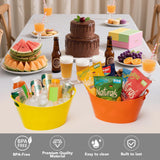 6 Pack Plastic Ice Buckets with Handles, 4.5 L Drink Tubs for Wine, Beer, Champagne, Parties, Bars and Beverage Cooling, Assorted Colours