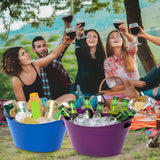 6 Pack Plastic Ice Buckets with Handles, 4.5 L Drink Tubs for Wine, Beer, Champagne, Parties, Bars and Beverage Cooling, Assorted Colours