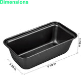 6 Pack Non Stick Mini Loaf Pans, Carbon Steel Baking Tins for Bread, Cakes, Meatloaf, Desserts and Home Baking, Grey