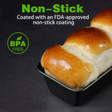 6 Pack Non Stick Mini Loaf Pans, Carbon Steel Baking Tins for Bread, Cakes, Meatloaf, Desserts and Home Baking, Grey