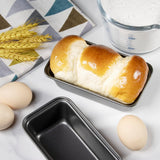 6 Pack Non Stick Mini Loaf Pans, Carbon Steel Baking Tins for Bread, Cakes, Meatloaf, Desserts and Home Baking, Grey
