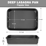 Non Stick Lasagne Pan with Handles, Deep Rectangular Oven Roasting Dish for Cakes, Brownies, Lasagne and Family Baking, 38.1 x 27.9 x 7.6 cm In Australia - Darrahopens