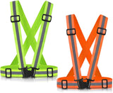 2 Pack High Visibility Reflective Safety Vests, Adjustable Running Gear for Walking, Cycling, Jogging and Night Exercise, Green and Orange In Australia - Darrahopens