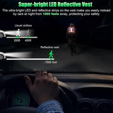 Rechargeable LED Reflective Running Vest, Adjustable High Visibility Safety Gear for Night Walking, Cycling, Jogging and Exercise, Orange In Australia - Darrahopens