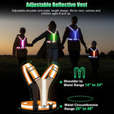 Rechargeable LED Reflective Running Vest, Adjustable High Visibility Safety Gear for Night Walking, Cycling, Jogging and Exercise, Orange In Australia - Darrahopens