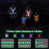 Rechargeable LED Reflective Running Vest, Adjustable High Visibility Safety Gear for Night Walking, Cycling, Jogging and Exercise, Pink In Australia - Darrahopens